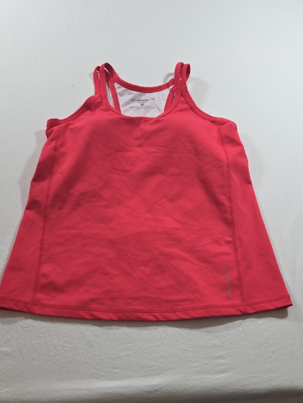 Brooks Hot Pink Performance Tank Top Double Straps Yoga Gym Athletic Womans - Picture 6 of 6
